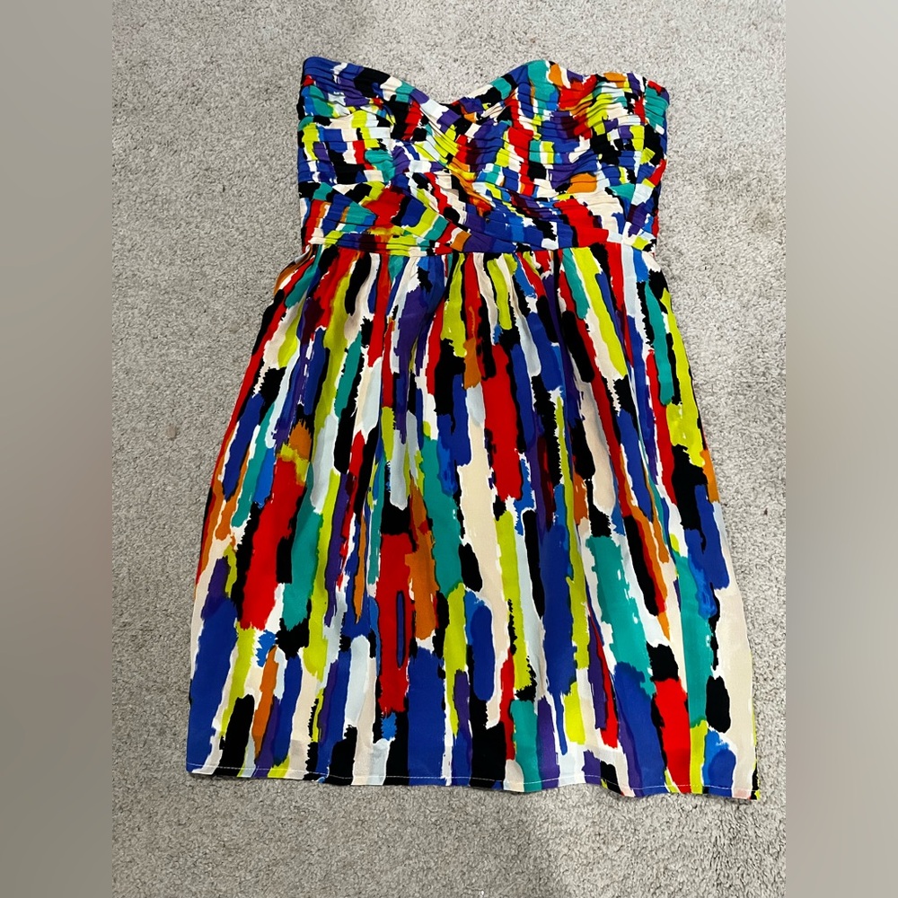 NWT Shoshanna Silk Strapless Dress, Women’s Multi-Color Size US 0 Party Dress